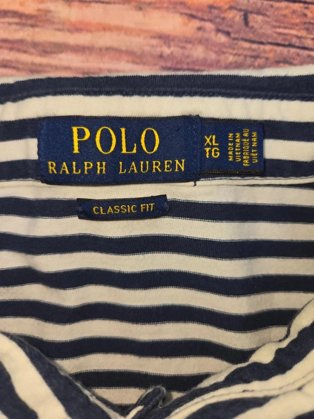 Polo Ralph Lauren Classic Fit Navy Striped Polo XL